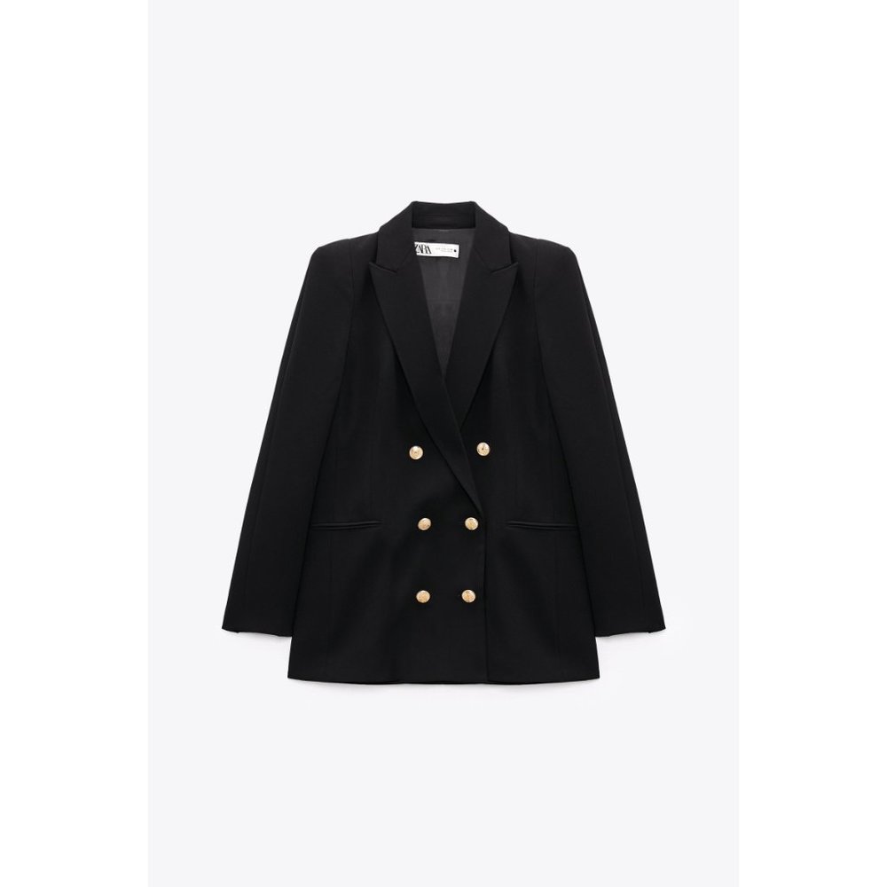 NWT Zara Shoulder Pad Double Breasted Blazer - Picture 7 of 11